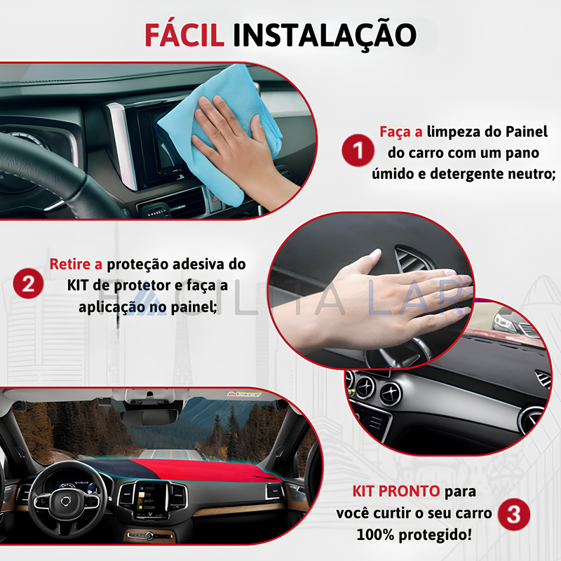 Kit de Protetor de Painel Sob Medida de Luxo - Conforto e Estilo Exclusivo para seu Carro