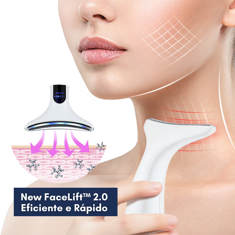 NOVO FaceLift™ 2.0 Redutor de Gordura Facial  4 em 1 + Ebook Exclusivo de Brinde com 57 RECEITAS PARA EMAGRECER 30kg em 30 Dias