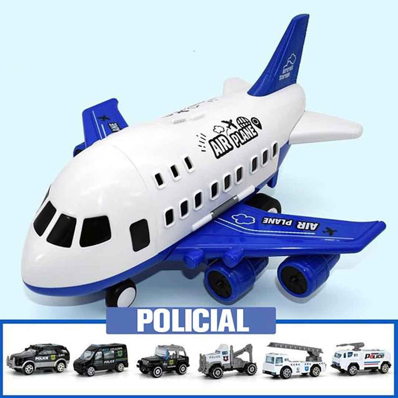 Jumbo Avião de Brinquedo com 6 Super Carrinhos