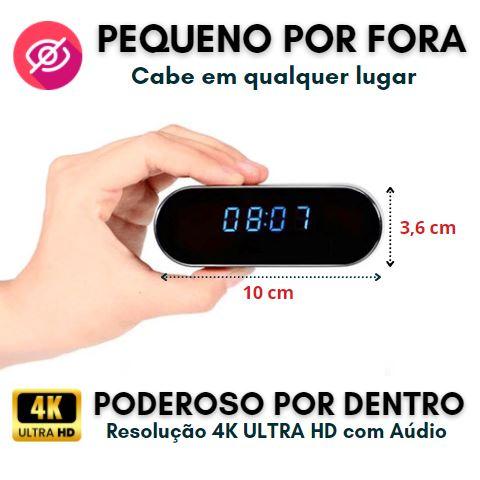 Relógio com Câmera de Segurança Wifi